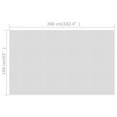 Kelluva uima-altaan PE-aurinkoenergiakalvo 260x160 cm harmaa