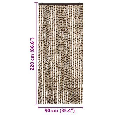 Beige ja ruskea hyönteisverho Septilici 90x220cm (chenille)