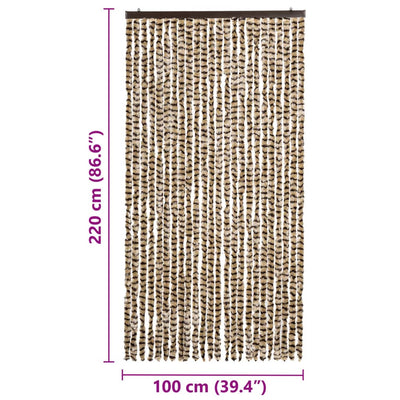 Beige ja ruskea hyönteisverho Septilici 100x220cm (chenille)