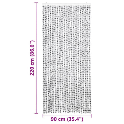 Vaalean- ja tummanharmaa hyönteisverho Septilici 90x220cm (chenille)