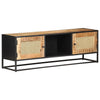 TV-taso 120x30x40 cm karkea mangopuu ja luonnollinen ruoko