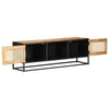 TV-taso 120x30x40 cm karkea mangopuu ja luonnollinen ruoko