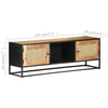 TV-taso 120x30x40 cm karkea mangopuu ja luonnollinen ruoko