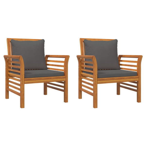 Tummanharmaa sohvatuolit Dragutin (tyynyt 2 kpl akasiapuu)