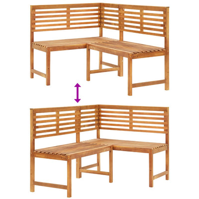 Kulmapenkki 140 cm akaasiapuu
