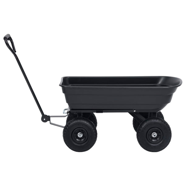 Musta puutarhan kippikärry Lutheran 300 kg 75 l