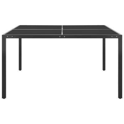 Antrasiitti puutarhapöytä Diamantina 130x130x72cm (teräs ja lasi)