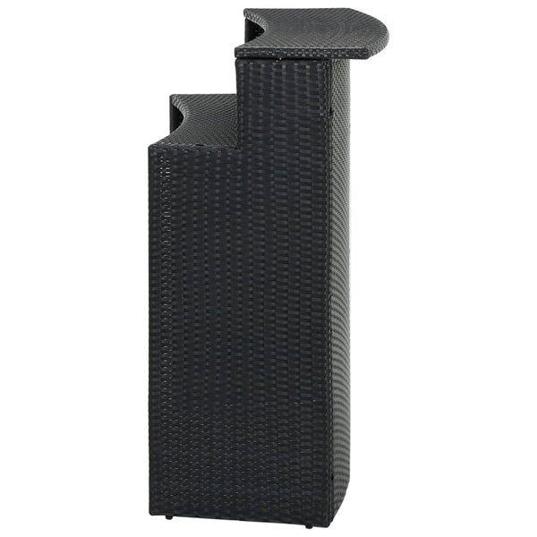 Musta puutarhan baaripöytä French 120x55x110cm (polyrottinki)