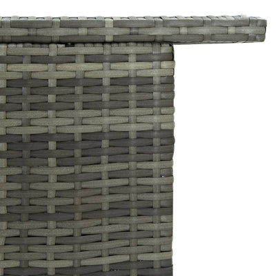 Puutarhan baaripöytä harmaa 120x55x110 cm polyrottinki