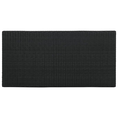 Baaripöytä säilytystelineellä musta 120x60x110 cm polyrottinki