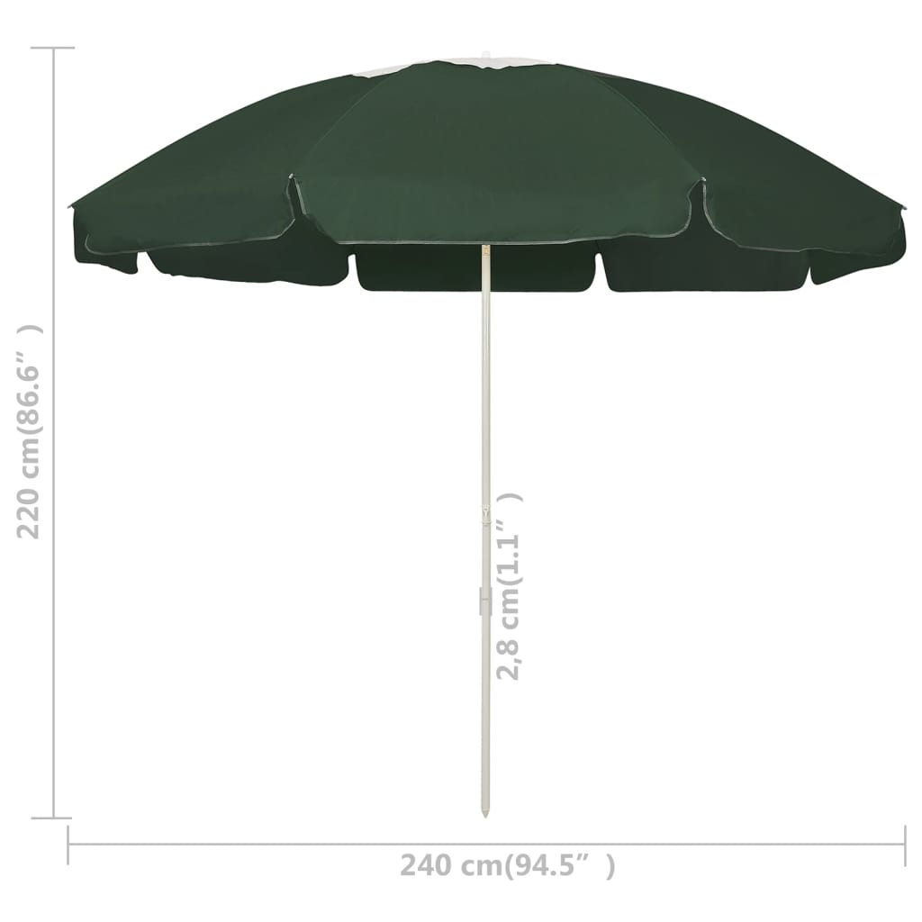 Rantavarjo vihreä 240 cm