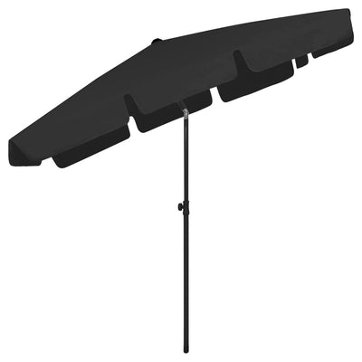 Ranta-aurinkovarjo musta 200x125 cm