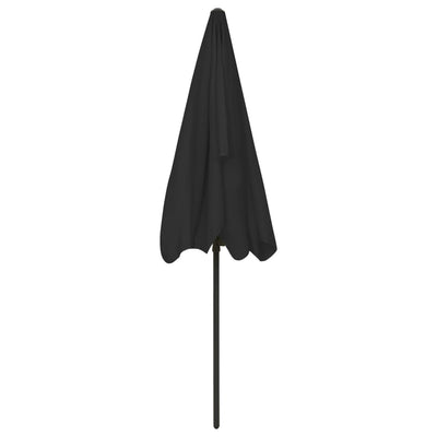 Ranta-aurinkovarjo musta 200x125 cm