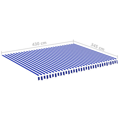 Varakangas markiisiin sininen ja valkoinen 4,5x3,5 m