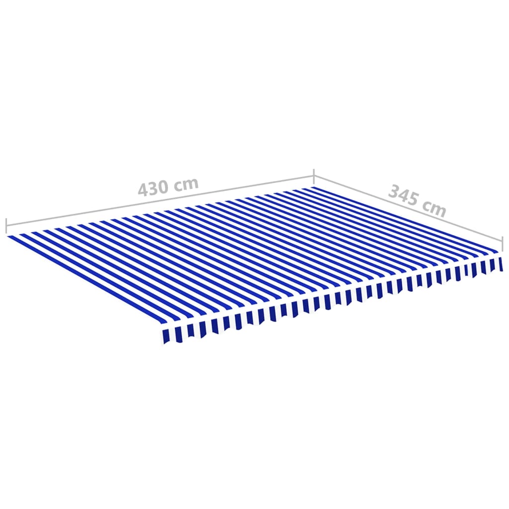 Sininen ja valkoinen varakangas markiisiin Ferin 4,5x3,5 m