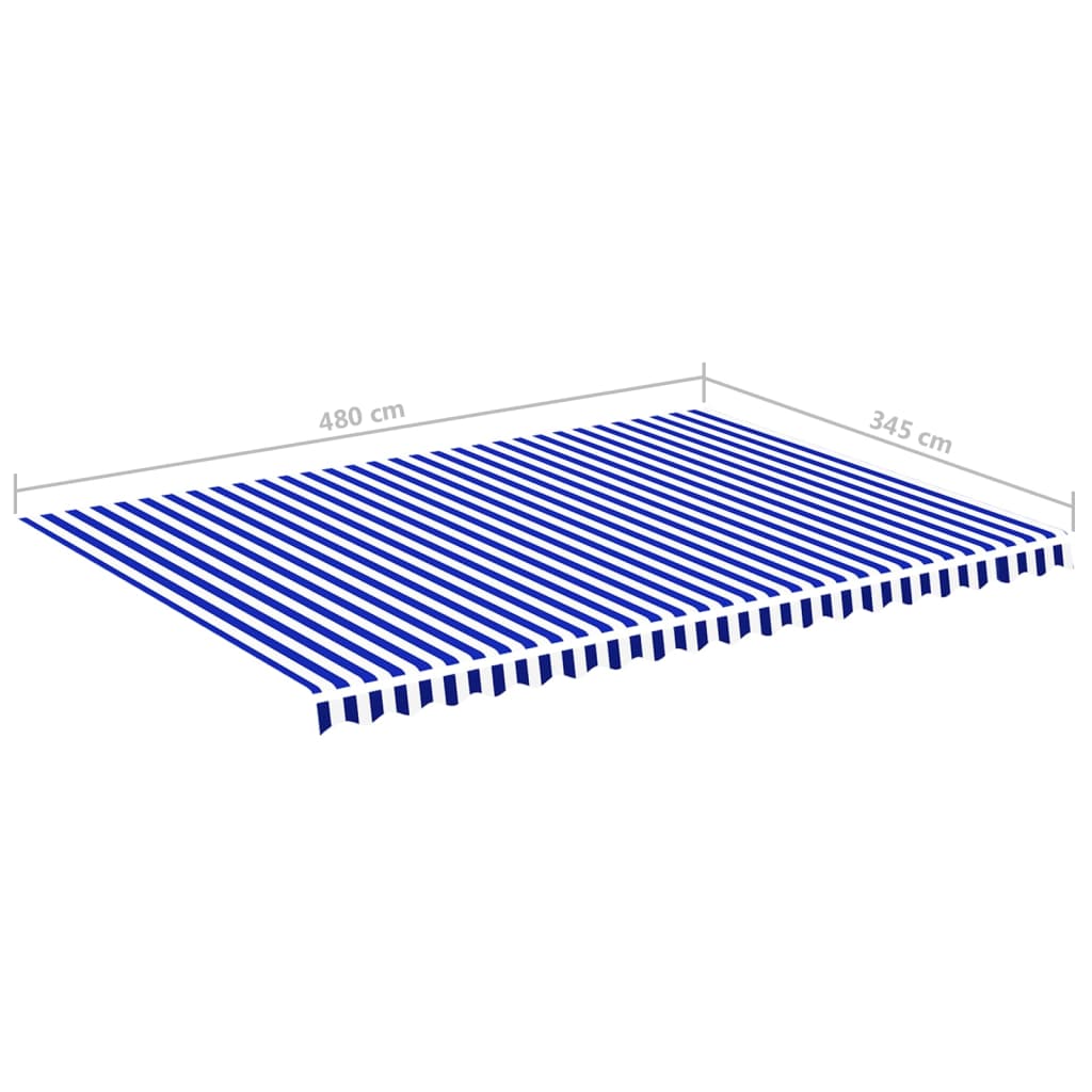 Sininen ja valkoinen varakangas markiisiin Ferin 5x3,5 m