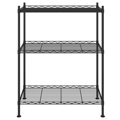 3-kerroksinen varastohylly 60x35x76 cm musta150 kg