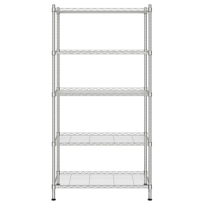 5-kerroksinen varastohylly 90x35x180 cm kromi 250 kg