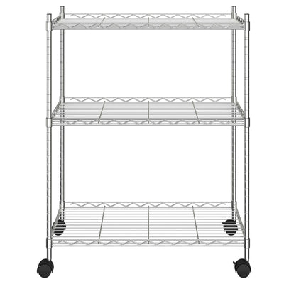 3-kerroksinen Säilytysvaunu 60x35x81 cm kromi 150 kg
