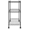 3-kerroksinen varastohylly pyörillä 60x35x81 cm musta 150 kg