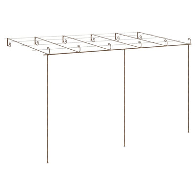 Puutarhan pergola antiikkiruskea 6x3x2,5 m rauta