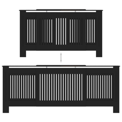 MDF lämpöpatterin suoja musta 205 cm