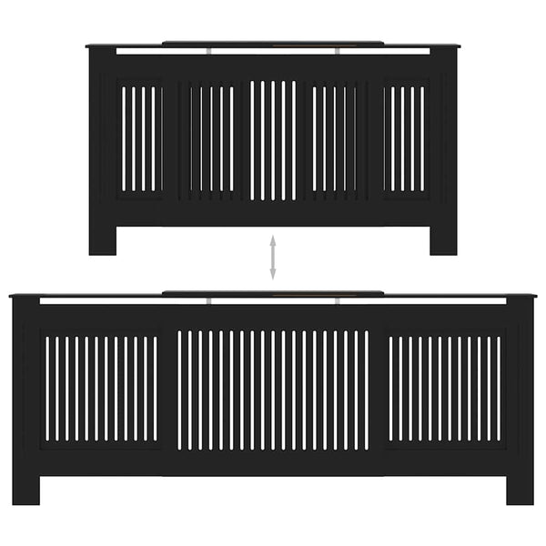 Musta mdf lämpöpatterin suoja Eliss 205cm