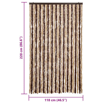 Beige ja vaaleanruskea hyönteisverho Septilici 120x220cm (chenille)