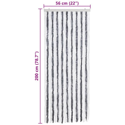 Harmaa ja valkoinen hyönteisverho Septilici 56x200cm (chenille)