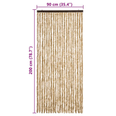 Beige hyönteisverho Septilici 90x200cm (chenille)