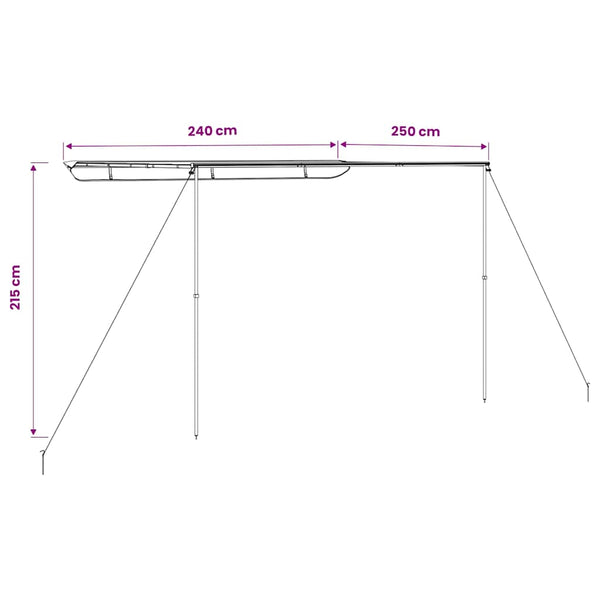 Asuntoauton ja -vaunun markiisi 2,4x2,5x2,15 m beige