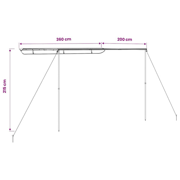 Asuntoauton ja -vaunun markiisi 3,6x2x2,15 m beige