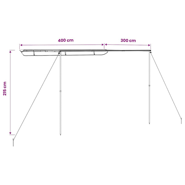 Asuntoauton ja -vaunun markiisi 4x3x2,15 m beige