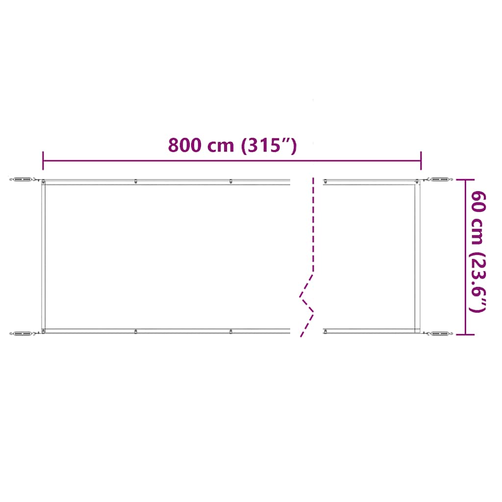 Pystymarkiisi sininen 60x800 cm Oxford kangas