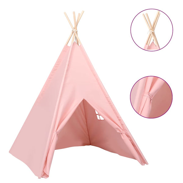 Lasten tiipiiteltta + laukku peachskin pinkki 120x120x150 cm