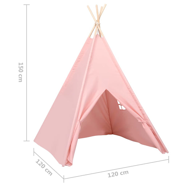 Lasten tiipiiteltta + laukku peachskin pinkki 120x120x150 cm