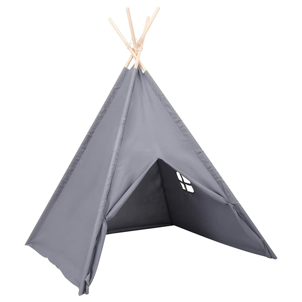 Lasten tiipiiteltta + laukku peachskin harmaa 120x120x150cm