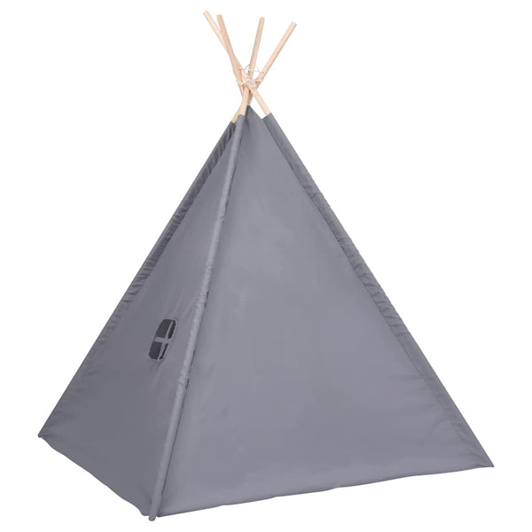 Lasten tiipiiteltta + laukku peachskin harmaa 120x120x150cm