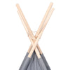Lasten tiipiiteltta + laukku peachskin harmaa 120x120x150cm