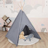 Lasten tiipiiteltta + laukku peachskin harmaa 120x120x150cm