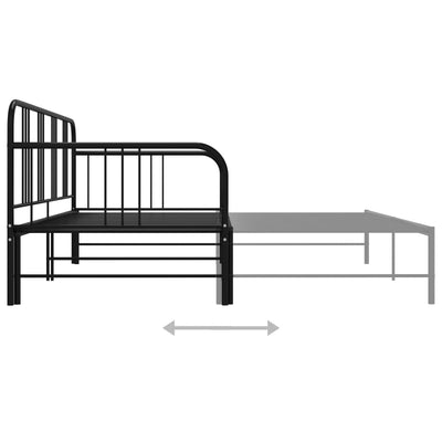 Vuodesohvan runko musta metalli 90x200 cm