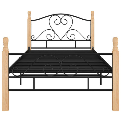 Musta sängynrunko Criostian 100x200cm (metalli)