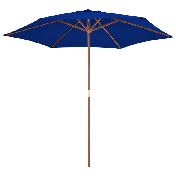 Puutarha-aurinkovarjo puutolpalla sininen 270 cm