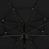 Musta aurinkovarjo Savola 3,5 m (3-tasoinen, alumiinitolppa)