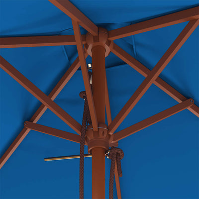 Sininen puutarha-aurinkovarjo puutolpalla Darca 150x200cm