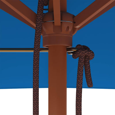 Sininen puutarha-aurinkovarjo puutolpalla Darca 150x200cm