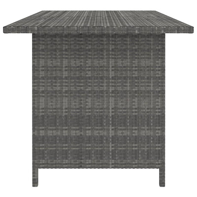 Puutarhan ruokapöytä harmaa 110x70x65 cm polyrottinki