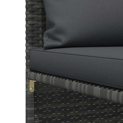 Harmaa puutarhasohva tyynyillä Kindra (2-istuttava, polyrottinki)