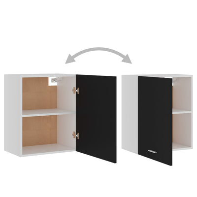Seinäkaapit 2 kpl musta 50x31x60 cm tekninen puu
