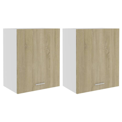 Seinäkaapit 2 kpl Sonoma-tammi 50x31x60 cm tekninen puu